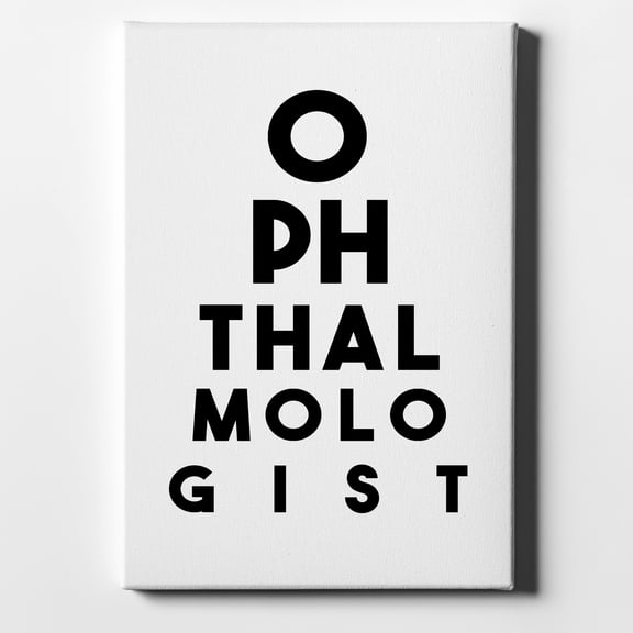 Ophthalmologist Eye Chart - 8" x 10" - Decorative Canvas Wall Art - White Edge - 5/8" Gallery Wrapped