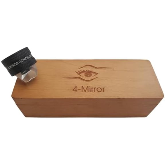 Ophthalmology 4 Mirror gonioscope Ophthalmic Lens with Wooden Box$$Optical
