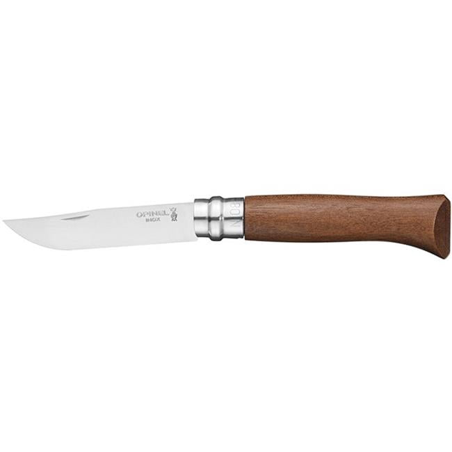 Opinel 328625 No.08 Stainless Steel Folding Knife - Walnut Wood