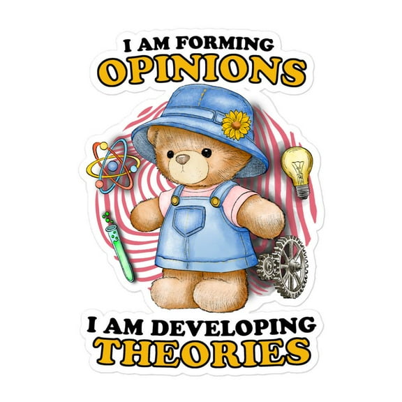 Opinions And Theories Bubble-Free Stickers Vinyl Decal Cute Sticker Aesthetic Design Fun Sticker Water Bottle Laptop Gift (3x3inch)