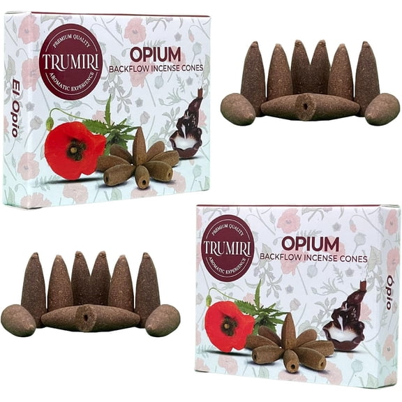 Opium Backflow Incense Cones - Total 20 Incense Cones Waterfall - Dual Pack of 10 Incense Backflow Cones - Waterfall Incense Cones - Incense Waterfall Cones