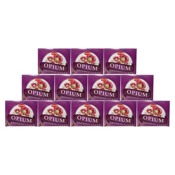Opium - Case of 12 Boxes, 10 Cones Each - HEM Incense From India