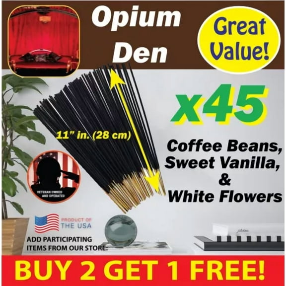 Opium Den Benben Us Incense 45X11" Sticks ~ Vegan ~ High Fragrance Load
