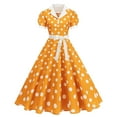 thumbnail image 1 of Oplxuo 1950s Dresses for Women Vintage Rockabilly Retro Short Sleeve Tie Midi Dress Cocktail Party Evening Prom Gown, 1 of 7