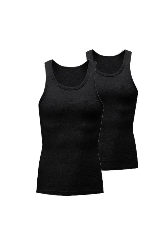 2-Pack Men's Compression Muscle Undershirts Slimming Body Shaper Tank Top Base Layer Vest Shirts Shapewear