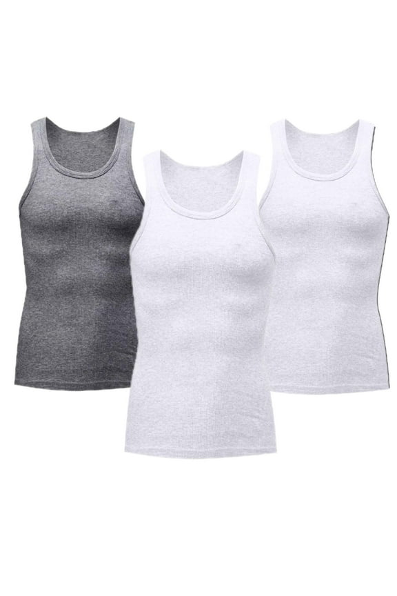 3-Pack Men's Compression Muscle Shirt Slimming Undershirts Body Shaper Vest Shapewear Tank Tops