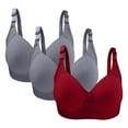 thumbnail image 1 of Oplxuo 3 Pack Womens Wireless Bra Plus Size No Underwire Push Up Adjustable Bra Comfortable Everyday Bra Multicolors, 1 of 2