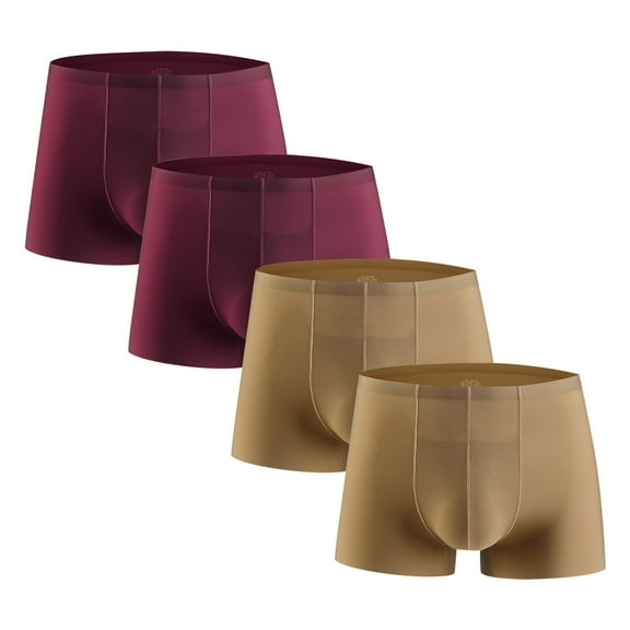 Oplxuo 4-Pack Men's Ice Silk Underwear Boxers Classic Soft Breathable Comfortable Boxer Briefs Multipack