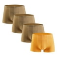 thumbnail image 1 of Oplxuo 4-Pack Men's Seamless Ice Silk Boxer Briefs Classic Plain Breathable Comfortable Ultra-Soft Underwear Shorts, 1 of 2
