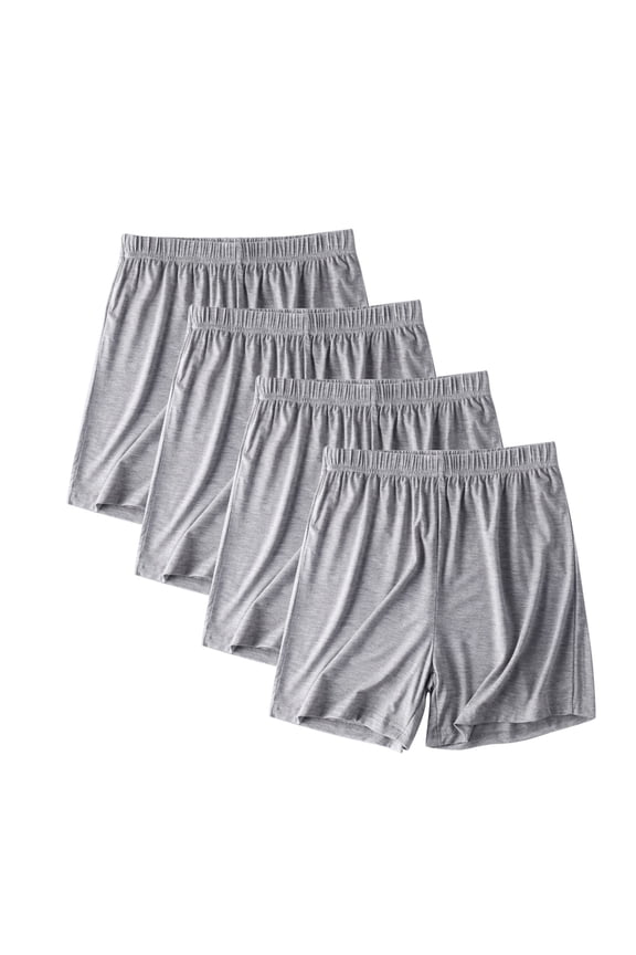 4-Pack Women's Ultra-Soft Modal Sleep Shorts, Plus Size Comfy Summer Elastic Waist Pajama Boxers Lounge Shorts