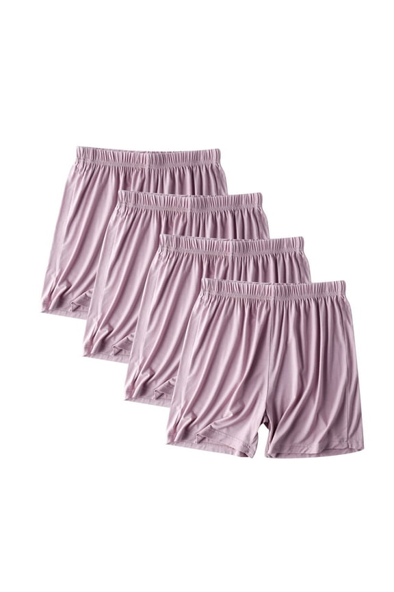 4-Pack Women's Ultra-Soft Modal Sleep Shorts, Plus Size Comfy Summer Elastic Waist Pajama Boxers Lounge Shorts