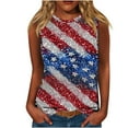 thumbnail image 1 of Oplxuo American Flag Tank Top Women 4th of July Tanks Tops for Womens USA Flag Vest Sleeveless Tee Printing Patriotic Shirts, 1 of 3