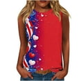 thumbnail image 1 of Oplxuo American Flag Tank Top Women 4th of July Tanks Tops for Womens USA Flag Vest Sleeveless Tee Printing Patriotic Shirts, 1 of 3