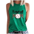 thumbnail image 1 of Oplxuo Baseball O-Neck Tank Women Print Baseball Tanks Cute Workout Graphic Casual Summer Sleeveless Vest Top, 1 of 4
