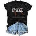 thumbnail image 1 of Oplxuo Baseball Shirt Baseball Mom Tshirt : Women Thou Shall Not Steal Baseball Shirts Baseball Graphic Short Sleeve Tee Tops, 1 of 2