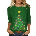 thumbnail image 1 of Oplxuo Christmas Shirts for Women Dressy Casual Crewneck Loose Blouses 3/4 Sleeve Tops Loose Tunic Blouse, 1 of 4