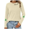 thumbnail image 1 of Oplxuo Christmas Shirts for Women: Merry Christmas T Shirts Long Sleeve Christmas Tree Shirt Xmas Gift Blouse Tee Tops, 1 of 4
