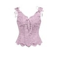 thumbnail image 1 of Oplxuo Corset Tops for Women Bustier Shapewear Lingerie Vintage Lace Up Boned Overbust Corset Bustier Camisole Tops, 1 of 5