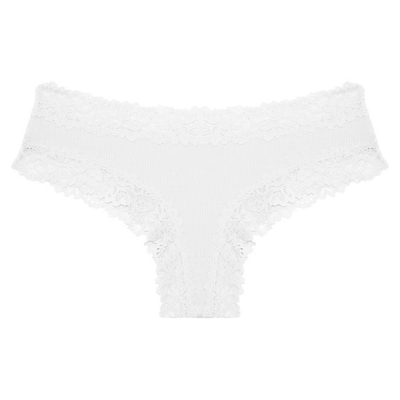 Oplxuo Cotton Underwear for Women Sexy Lace Hipster Panties Low Rise Breathable Brazilian Womens Cheeky