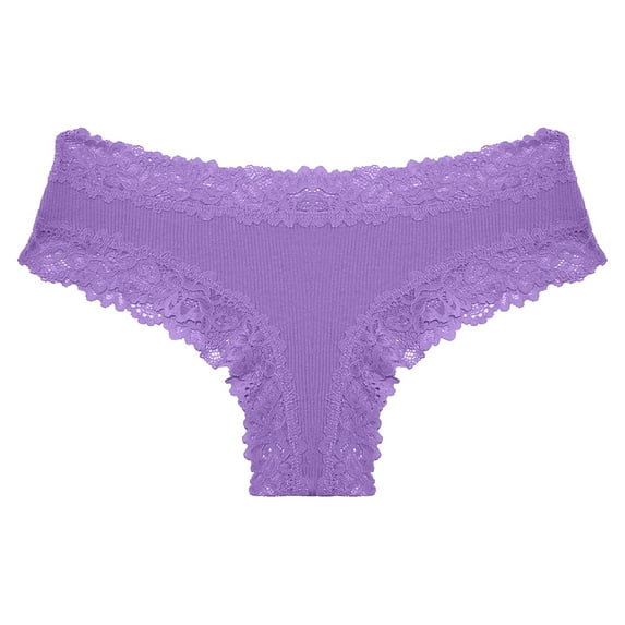 Oplxuo Cotton Underwear for Women Sexy Lace Hipster Panties Low Rise Breathable Brazilian Womens Cheeky