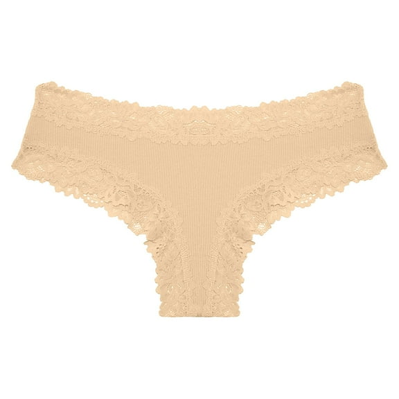Oplxuo Cotton Underwear for Women Sexy Lace Hipster Panties Low Rise Breathable Brazilian Womens Cheeky