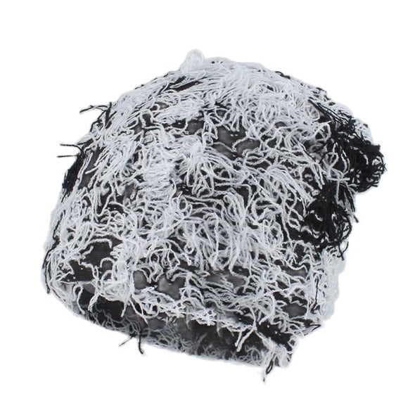 Oplxuo Distressed Knitted Beanie Fuzzy Winter Hats Thick Warm Beanies Snow Hats Skull for Women Men Outdoor Ski Knit Cap