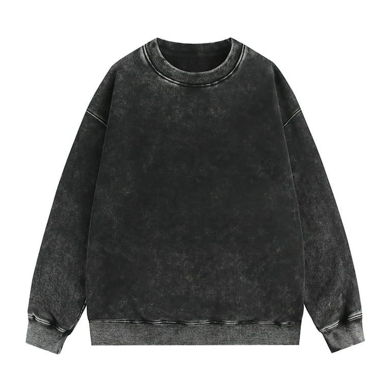 Oplxuo Distressed Sweatshirt for Men Vintage Crew Neck Oplxuo Distressed Sweatshirt for Men Vintage Crew Neck