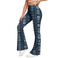 thumbnail image 1 of Oplxuo Flare Leggings for Women Vintage Ethnic Bell Bottom Stretch High Waisted Lounge Yoga Pants, 1 of 7