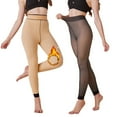 thumbnail image 1 of Oplxuo Fleece Lined Tights for Women High Waisted Sheer Fake Translucent Winter Thermal Thick Opaque Leggings, 1 of 7