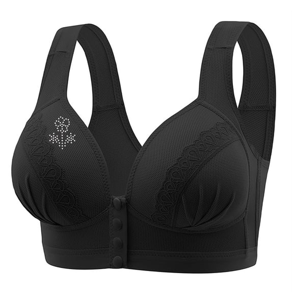 Oplxuo Front Closure Bras for Women Comfortable No Underwire Convenient Front Snap Button Lift Everyday Bras
