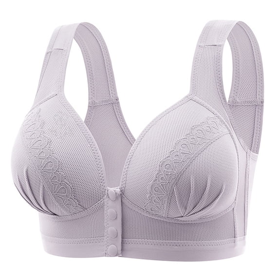 Oplxuo Front Closure Bras for Women Comfortable No Underwire Convenient Front Snap Button Lift Everyday Bras