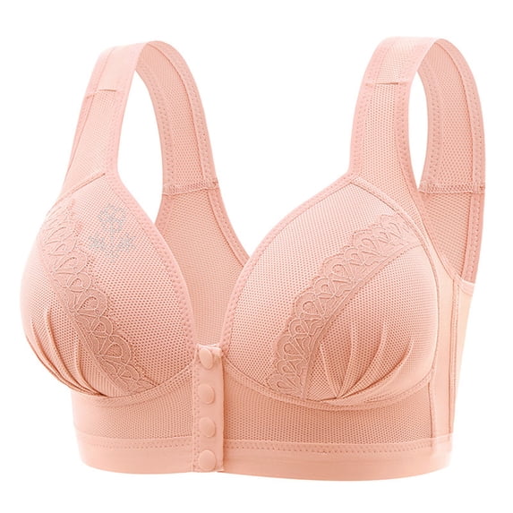 Oplxuo Front Closure Bras for Women Comfortable No Underwire Convenient Front Snap Button Lift Everyday Bras
