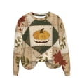 thumbnail image 1 of Oplxuo Funny Graphic Thanksgiving Sweatshirts for Women 2025 Fall Drop Shoulder Pullover Long Sleeve Loose Crewneck Tunic Tops, 1 of 7