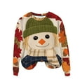 thumbnail image 1 of Oplxuo Funny Graphic Thanksgiving Sweatshirts for Women 2025 Fall Drop Shoulder Pullover Long Sleeve Loose Crewneck Tunic Tops, 1 of 7