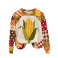 thumbnail image 1 of Oplxuo Funny Graphic Thanksgiving Sweatshirts for Women 2025 Fall Drop Shoulder Pullover Long Sleeve Loose Crewneck Tunic Tops, 1 of 7