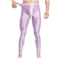 thumbnail image 1 of Oplxuo Glossy Compression Pants for Men Athletic Yoga Leggings Stretch Skinny Workout Cycling Running Tights, 1 of 3