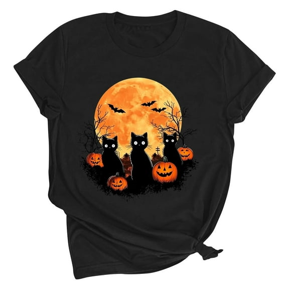Oplxuo Halloween T Shirts for Women Spooky Skeleton Graphic Short Sleeve Crew Neck Tees 2025 Funny Pumpkin Print Tunic Tops