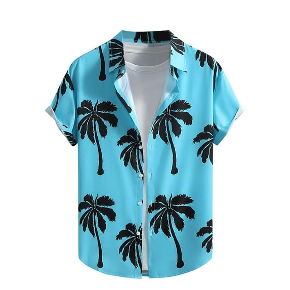 Oplxuo Hawaiian Shirt for Men Tropical Loose Fit Shirt Short Sleeve Casual Button Down Holiday Beach Shirts