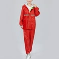 thumbnail image 1 of Oplxuo Hi-Vis Reflective Rain Suit for Women Waterproof Hoodie Jacket and Long Pants Set Outdoor Raincoat Rain Gears, 1 of 5