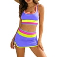 thumbnail image 1 of Oplxuo High Waisted Bikini Sets for Women Tummy Control Swimsuits 3 Piece Bathing Suits Neon Swimwear with Skirt 2026, 1 of 7
