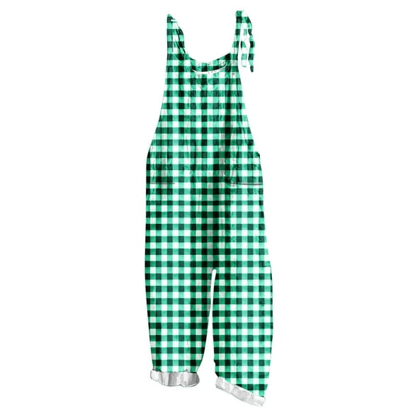 Oplxuo Jumpsuits for Women Sleeveless Spaghetti Strap Rompers Wide Leg Bib Overall with Pockets