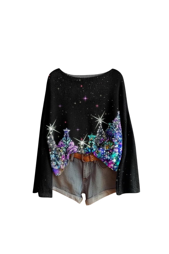 Knitted Tops for Women Fall 2025 Aesthetic Boho Vintage Long Sleeve Oversized Graphic Plus Size Y2K Cute Pullover