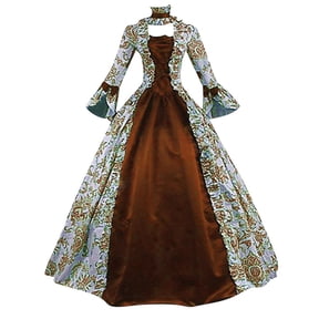 Oplxuo Medieval Victorian Dress for Women Renaissance Rococo Ball Gown Costume Plus Size Gothic Ruffle Masquerade Dresses