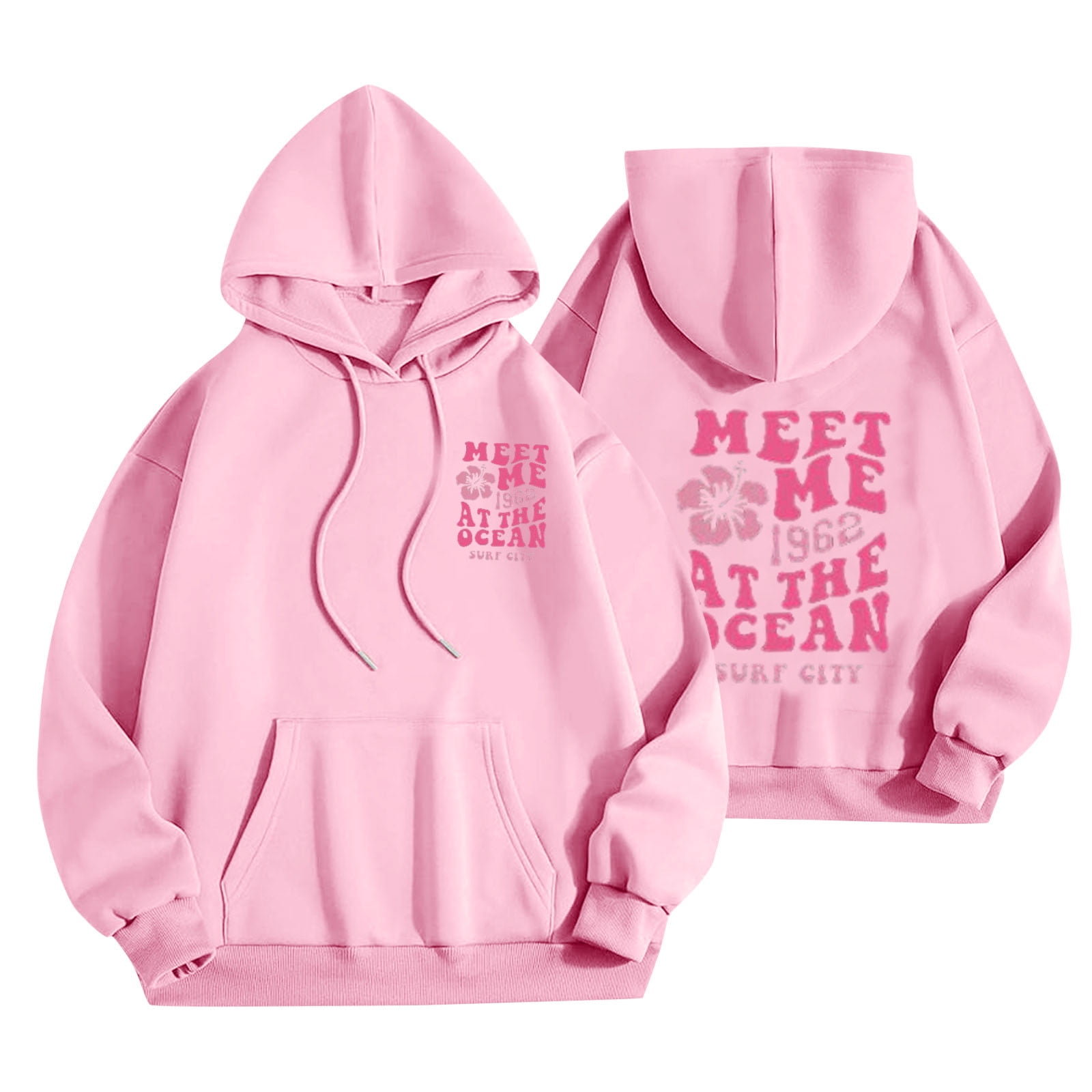 Oplxuo Meet ME 1962 AT THE OCEAN SURF CITY Womens Pullover