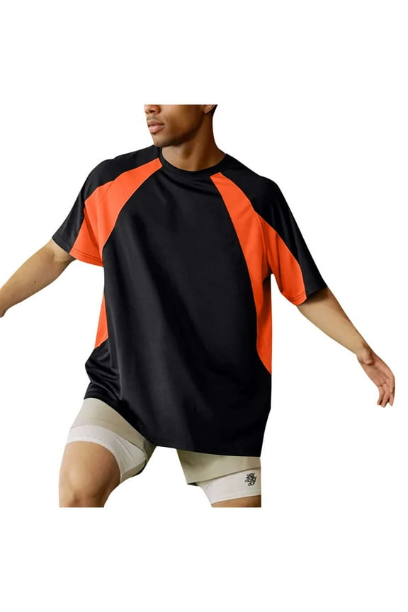 Men's Active Quick Dry Shirt Soccer Jersey Mesh Crew Neck T Shirts Athletic Short Sleeve Tee Top Big & Tall