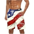 thumbnail image 1 of Oplxuo Men's American Flag Swim Trunks USA 4th of July Patriotic Board Shorts Quick Dry Lined Beach Shorts, 1 of 4