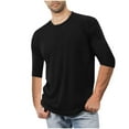 thumbnail image 1 of Oplxuo Men's Basic Half Sleeve T Shirt, Casual Solid Crewneck Pullover Tee Tops Stretch Comfy Lounge Shirts, 1 of 5