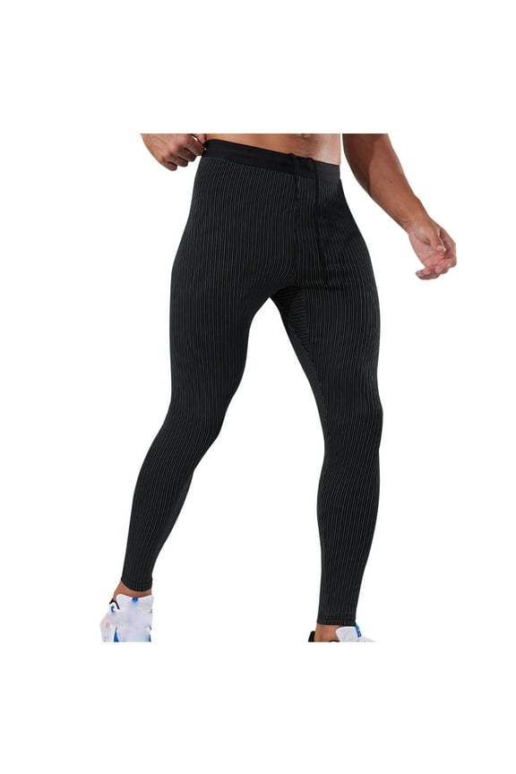 Men's Color Block Leggings - Drawstring High Waisted Sports Yoga Pants Fashion Cycling Running Tights