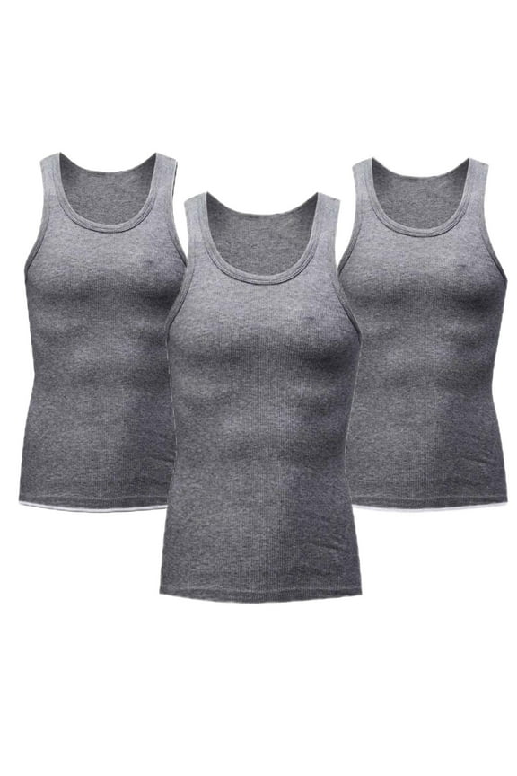 Men's Compression Muscle Undershirts Slimming Body Shaper Tank Top Base Layer Vest Shirts Shapewear 3 Pack