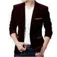 thumbnail image 1 of Oplxuo Men's Corduroy Blazers - Slim Fit One Button Vintage Work Wear Suit Jacket Casual Sports Coat, 1 of 5
